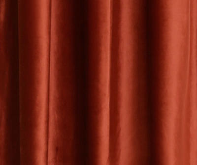 Prima Velvet Rust Room-Darkening Grommet Curtain Panel Pair, (84")