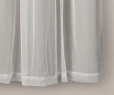 Lush Light Gray Blackout Grommet Curtain Panel Pair with Sheer Overlay, (63")