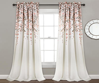 Weeping Flowers Room-Darkening Rod Pocket Curtain Panel Pair