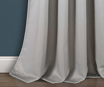 Weeping Flowers Gray Room-Darkening Rod Pocket Curtain Panel Pair, (95")