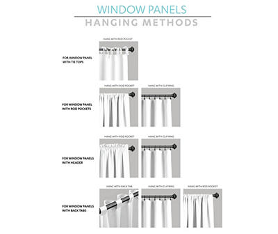 Wilbur Stripe Black & White Room-Darkening Back Tab Curtain Panel Pair, (84")