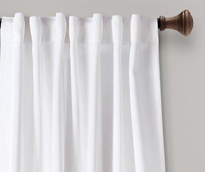 Zuri Flora Navy & White Room-Darkening Back Tab Curtain Panel Pair, (84