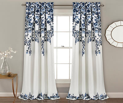 Tanisha Floral Room-Darkening Rod Pocket Curtain Panel Pair, (84