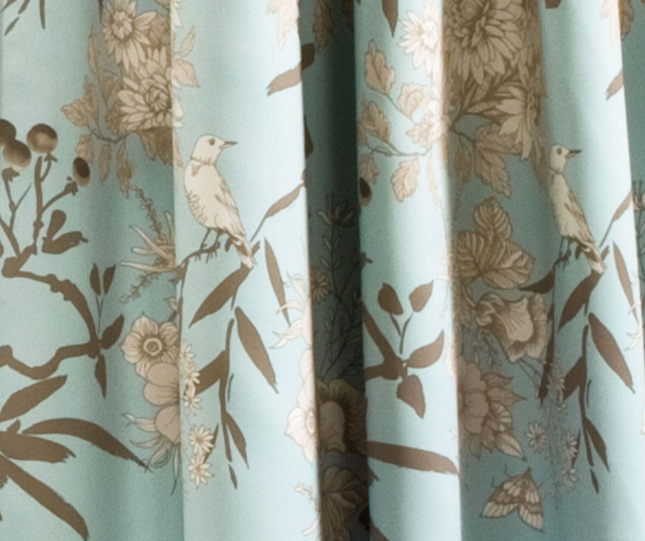 Botanical Garden Blue Room-Darkening Rod Pocket Curtain Panel Pair, (84 ...