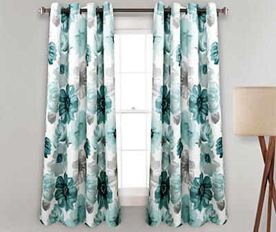 Leah Floral Room-Darkening Grommet Curtain Panel Pair