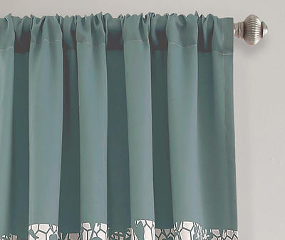 Estate Garden Blue & White Room-Darkening Rod Pocket Curtain Panel Pair, (84