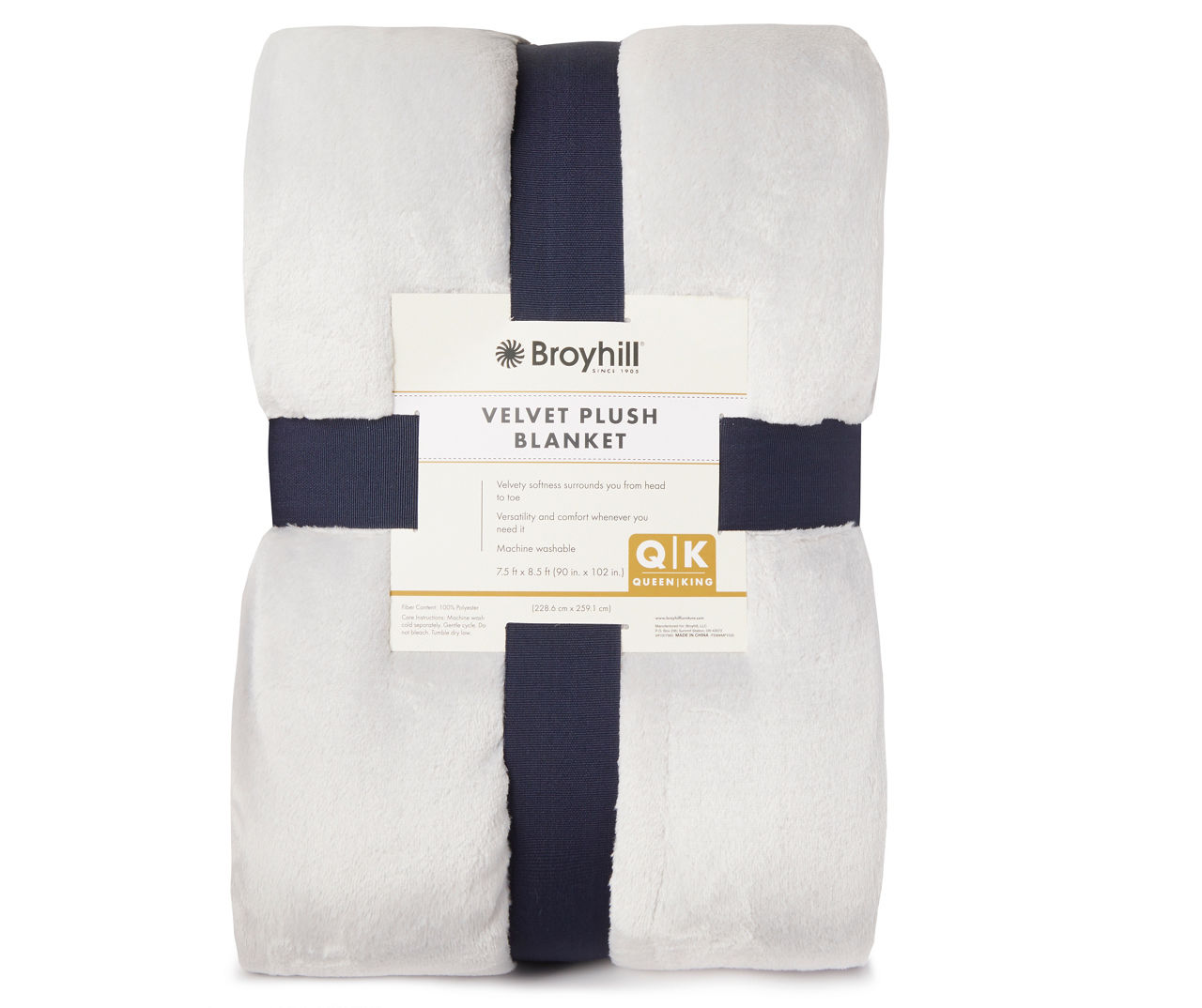 Broyhill Gray Velvet Plush Queen King Blanket Big Lots