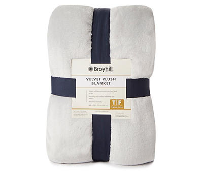 Broyhill Gray Velvet Plush Blanket