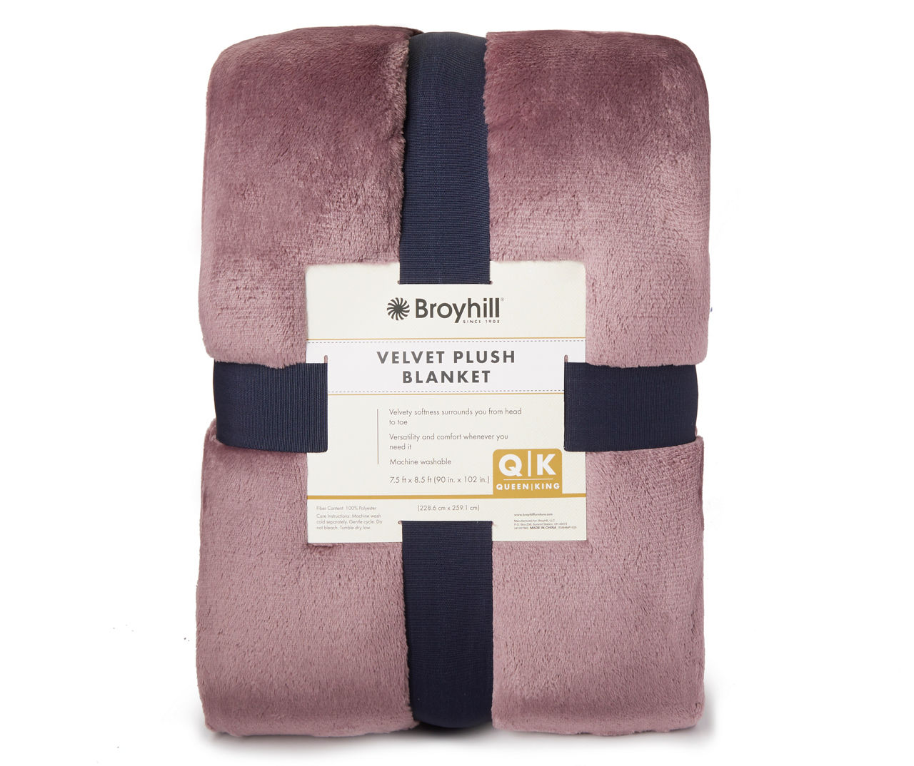 Better Homes & Gardens Luxury Velvet Plush Blanket, Full/Queen, Purple