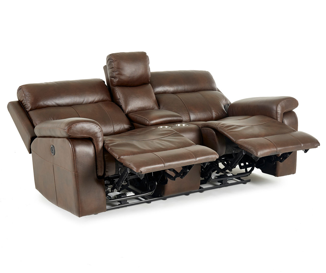 Wellsley Leather Power Reclining Console Loveseat