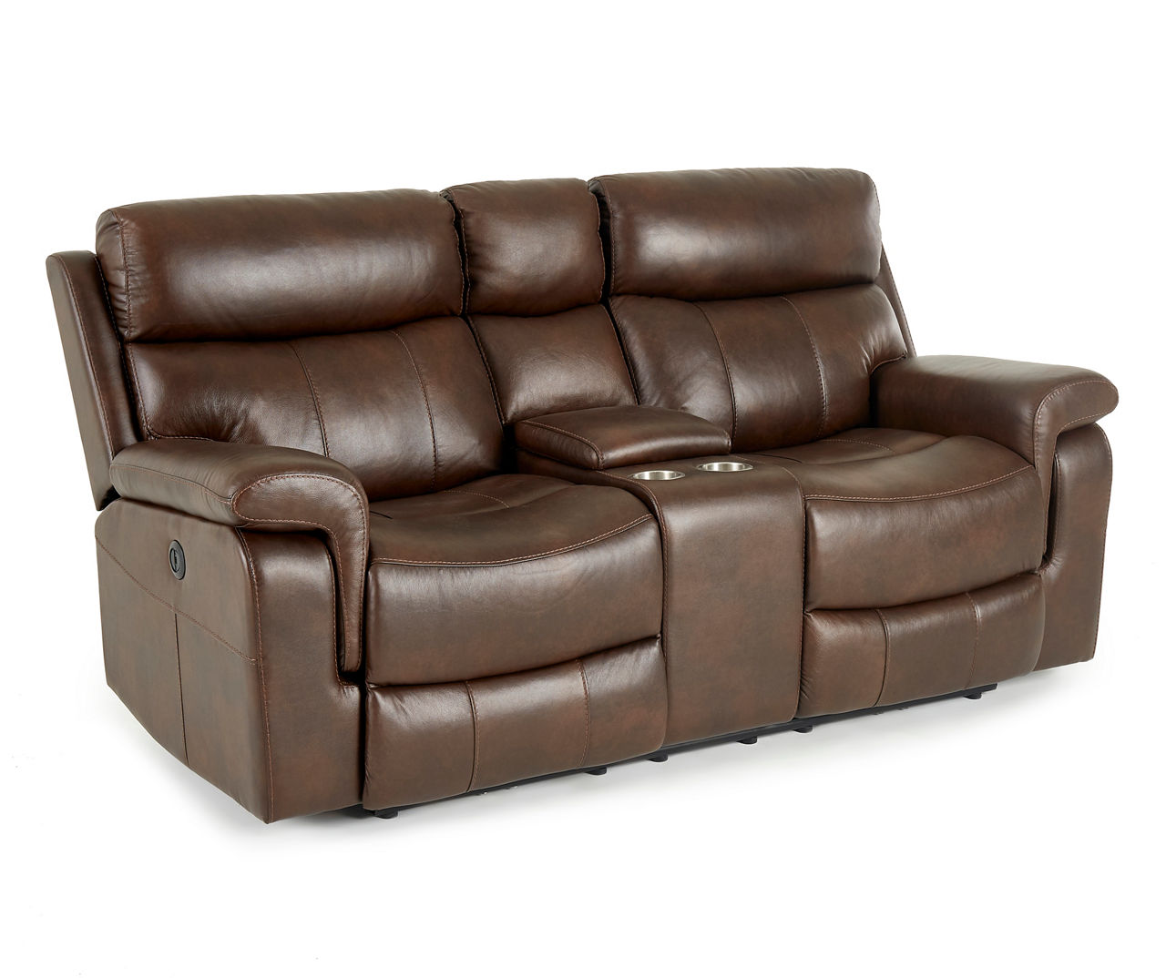 Broyhill Wellsley Leather Power Reclining Console Loveseat Big Lots