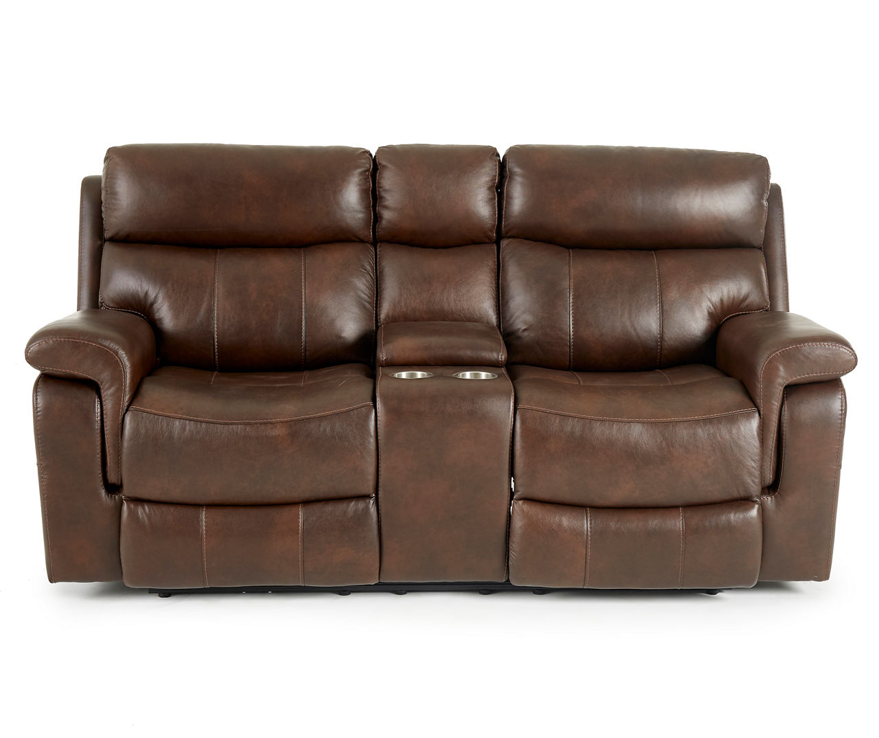 Broyhill Wellsley Leather Power Reclining Console Loveseat