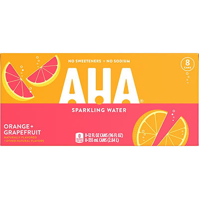AHA Orange + Grapefruit Sparkling Water 8 - 12 fl oz Cans