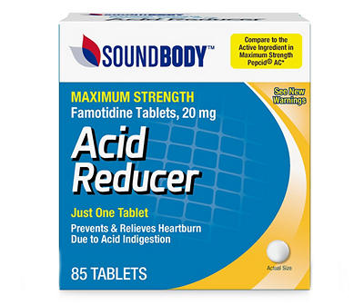 Maximum Strength Acid Reducer 20mg Famotidine Tablets, 85-Count