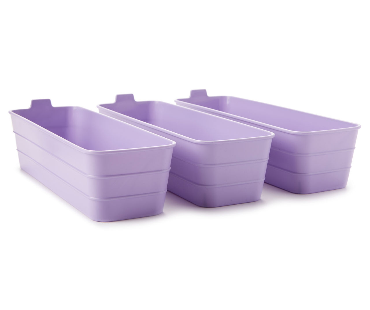 SMALL PLASTIC STORAGE BIN: PURPLE