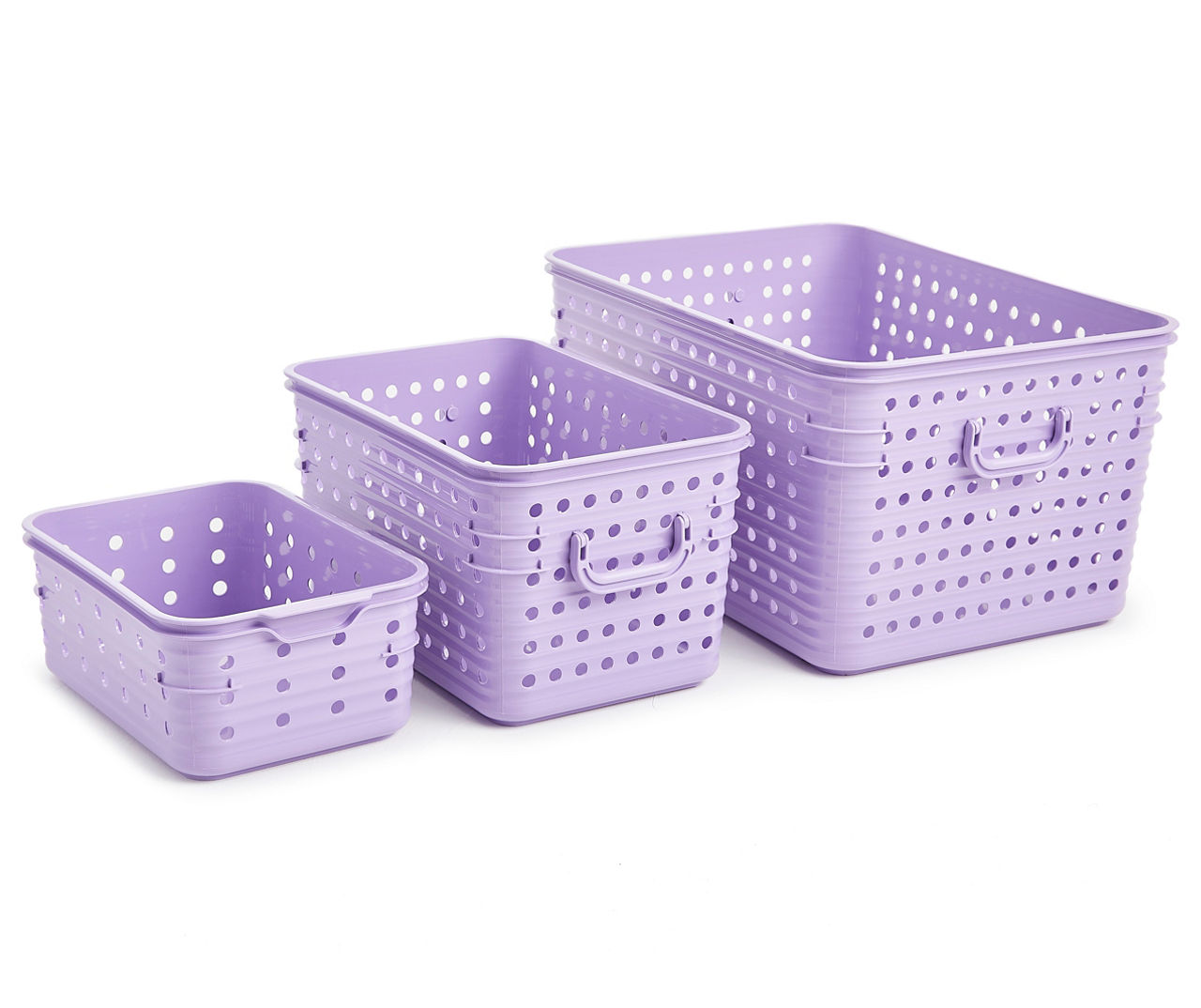 SMALL PLASTIC STORAGE BIN: PURPLE