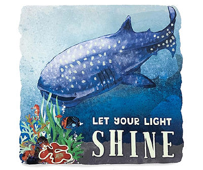 "Let Your Light Shine" Shark Glow in the Dark Canvas