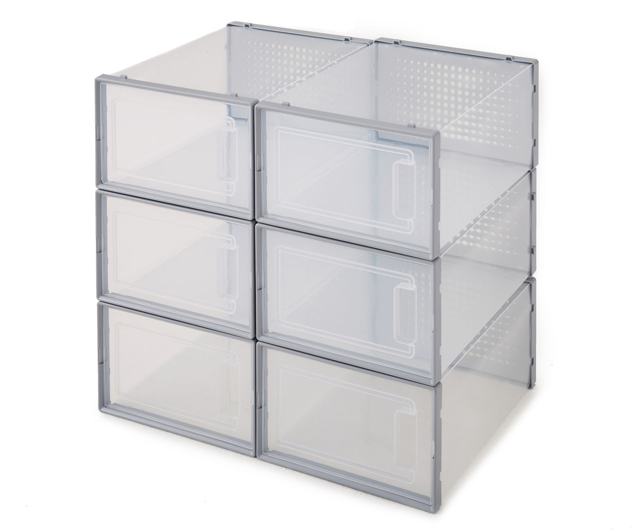 Stackable Storage Boxes, 6-Pack