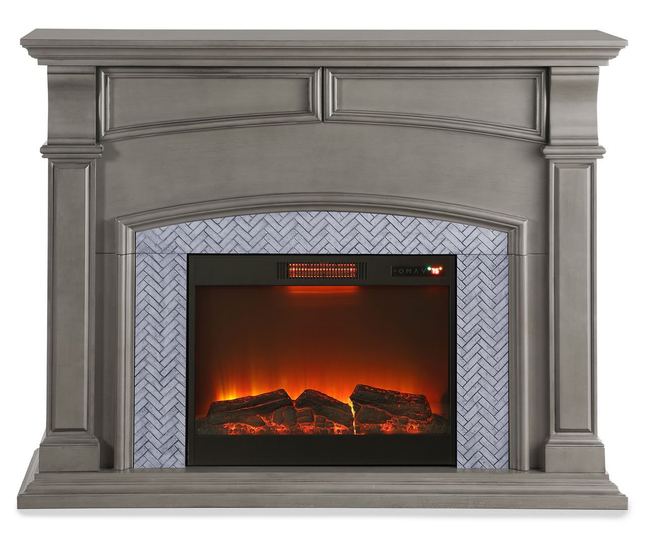 Big lots store grey fireplace