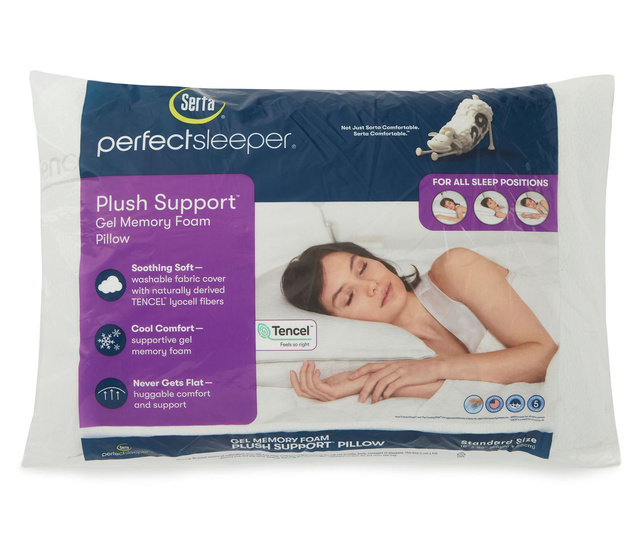 Serta comfortplus gel memory foam clearance pillow