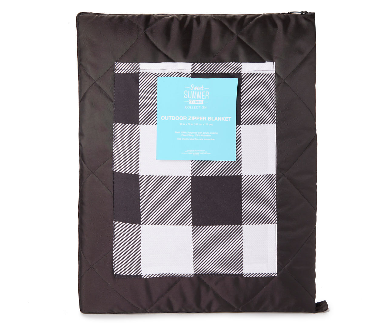 Outdoor blanket with clearance zipper