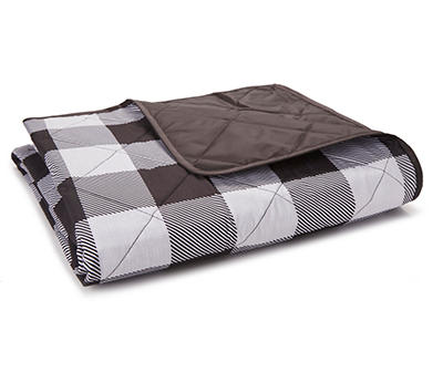 Black & White Gingham Outdoor Zipper Blanket