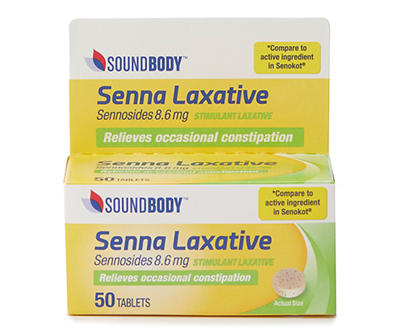 Senna Laxative 8.6mg Sennosides Tablets, 50-Count