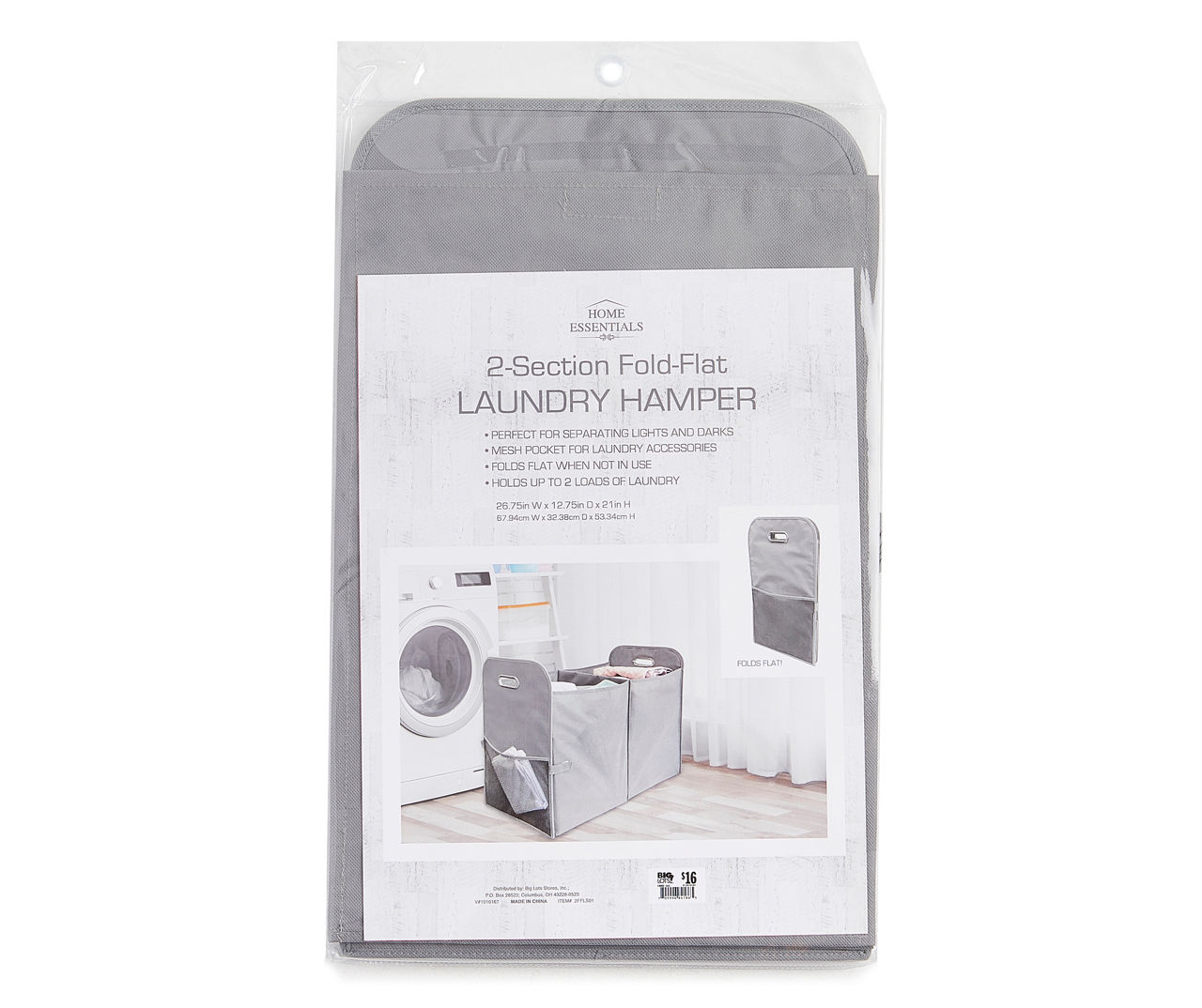 Home Essentials DoubleSection Laundry Hamper Big Lots