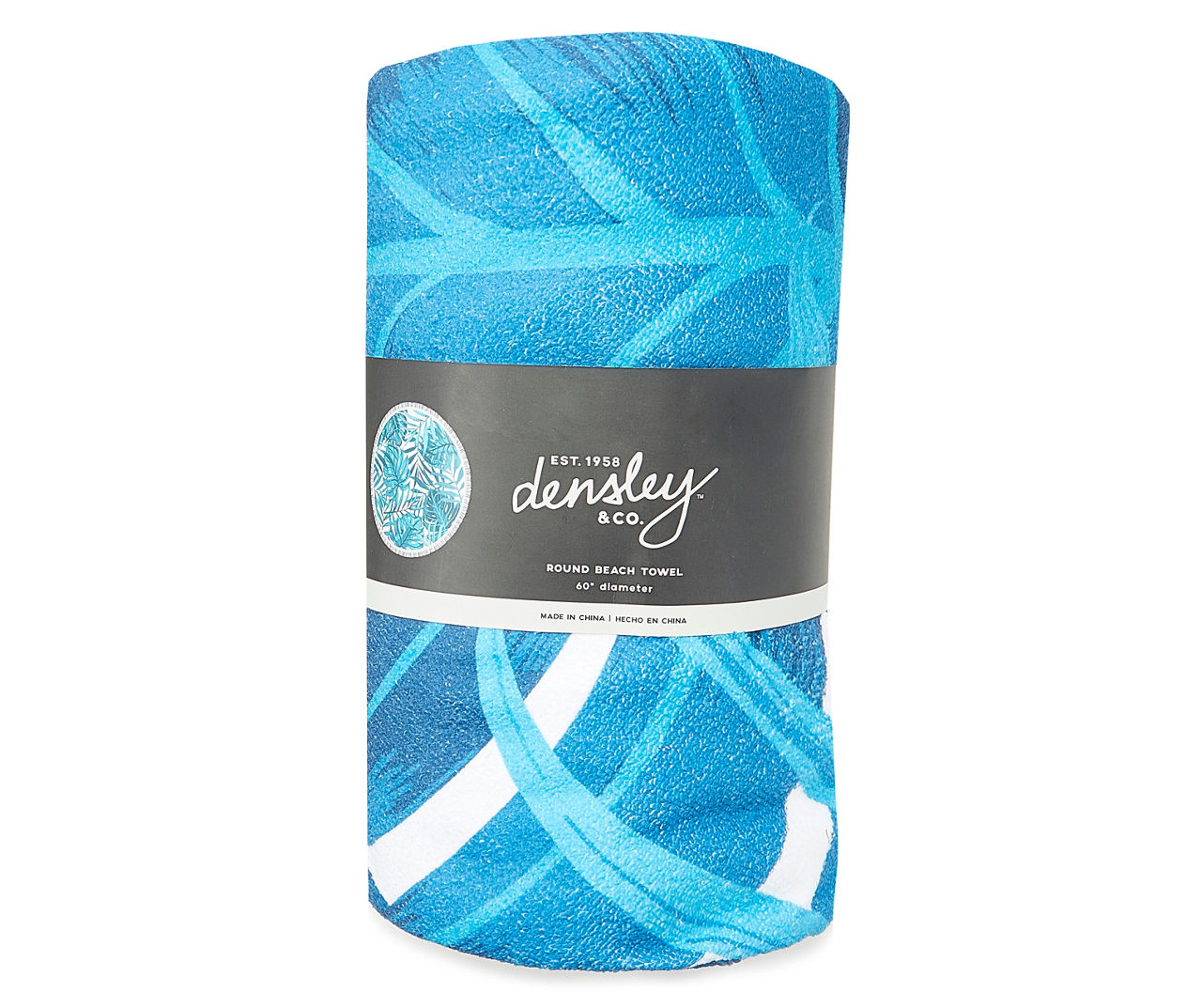 Blue Palm Leaf Round Beach Towel Big Lots