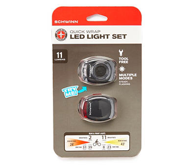 Quick Wrap 11-Lumen LED Bike Light Set