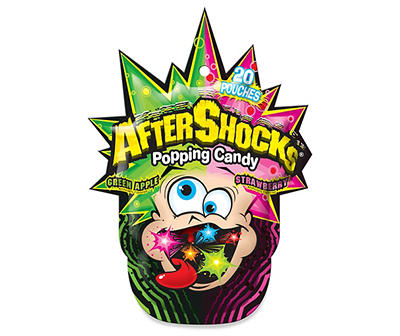 AfterShocks Green Apple & Strawberry Popping Candy, 20-Pack