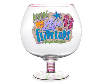 "Life in Flip Flops" Extra Large Glass Goblet, 102 Oz.