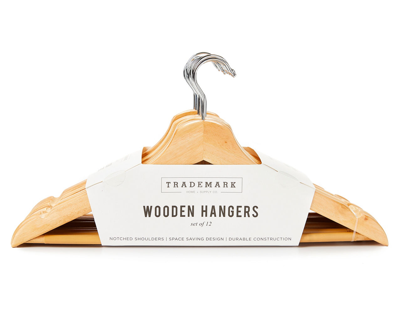 Wooden Hangers, 12-Pack