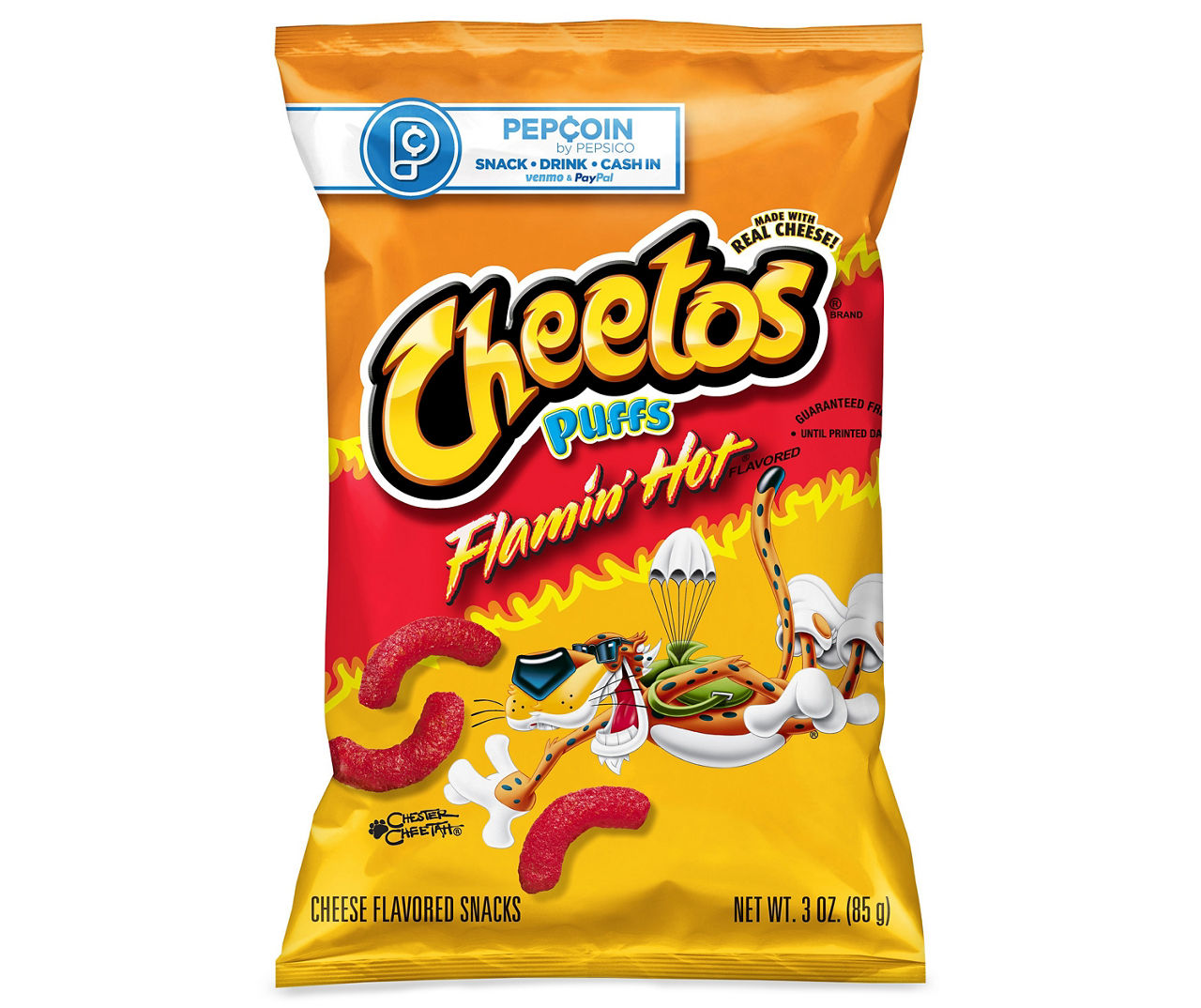  Cheetos Puffs Flamin Hot Cheese Flavor Snacks, 3.75oz (15 Pack)