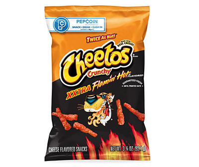 Cheetos Crunchy Cheese Flavored Snacks,  Xxtra Flamin' Hot Flavored, 3.25 Oz