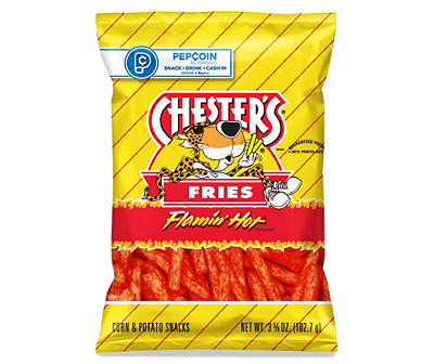 Chester's Fries Corn And Potato Snacks, Flamin' Hot Flavored, 3.625 Oz