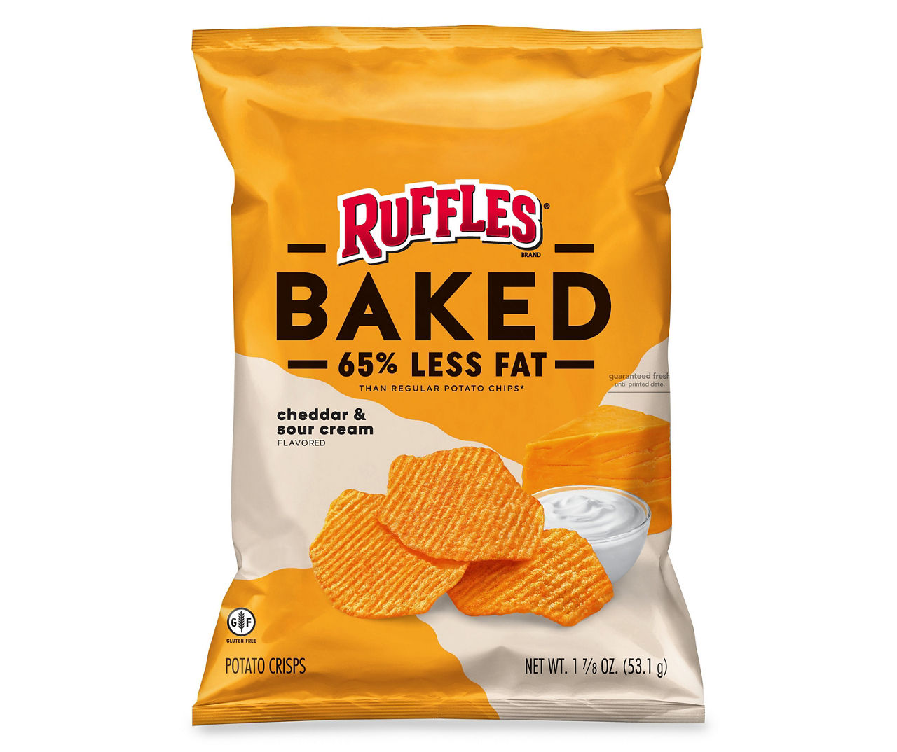 Ruffles Ruffles Baked Potato Chips, Cheddar & Sour Cream Flavored, 1. ...