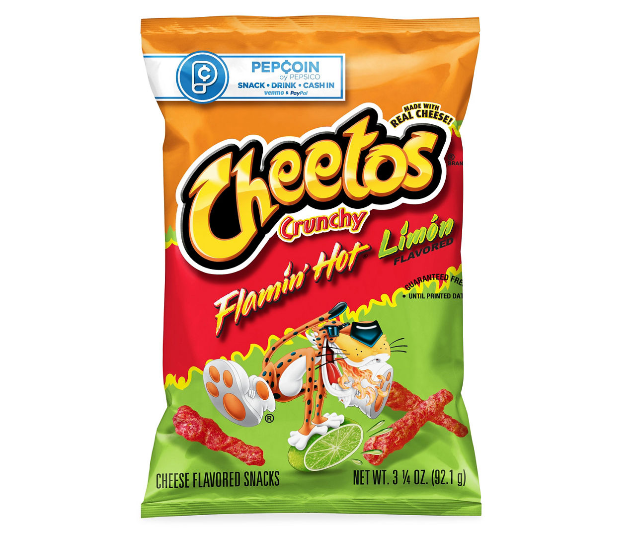 Cheetos Crunchy Cheese Flavored Snacks Flamin' Hot Limon