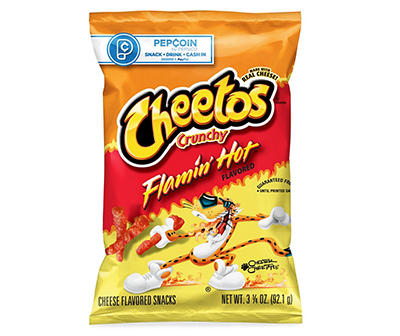 Cheetos Crunchy Cheese Flavored Snacks Flamin' Hot Flavored 3 1/4 Oz
