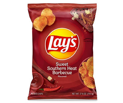 Lay's Potato Chips, Southern Sweet Heat Barbecue Flavored, 2.625 Oz