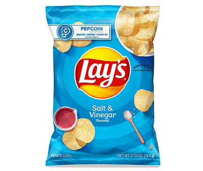 Lay's Potato Chips, Salt & Vinegar Flavored, 2.625 Oz