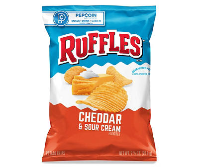 Ruffles Potato Chips Cheddar & Sour Cream Flavored 2 1/2 Oz