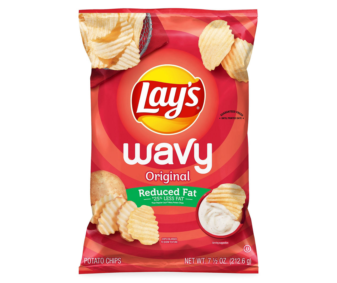 Lay's Lay's Wavy Reduced Fat Potato Chips Original 7 1/2 Oz Big Lots