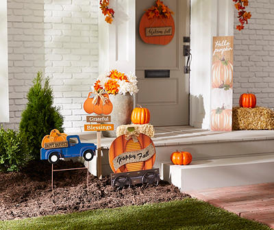 "Happy Fall" Pumpkin Wagon Yard Stake