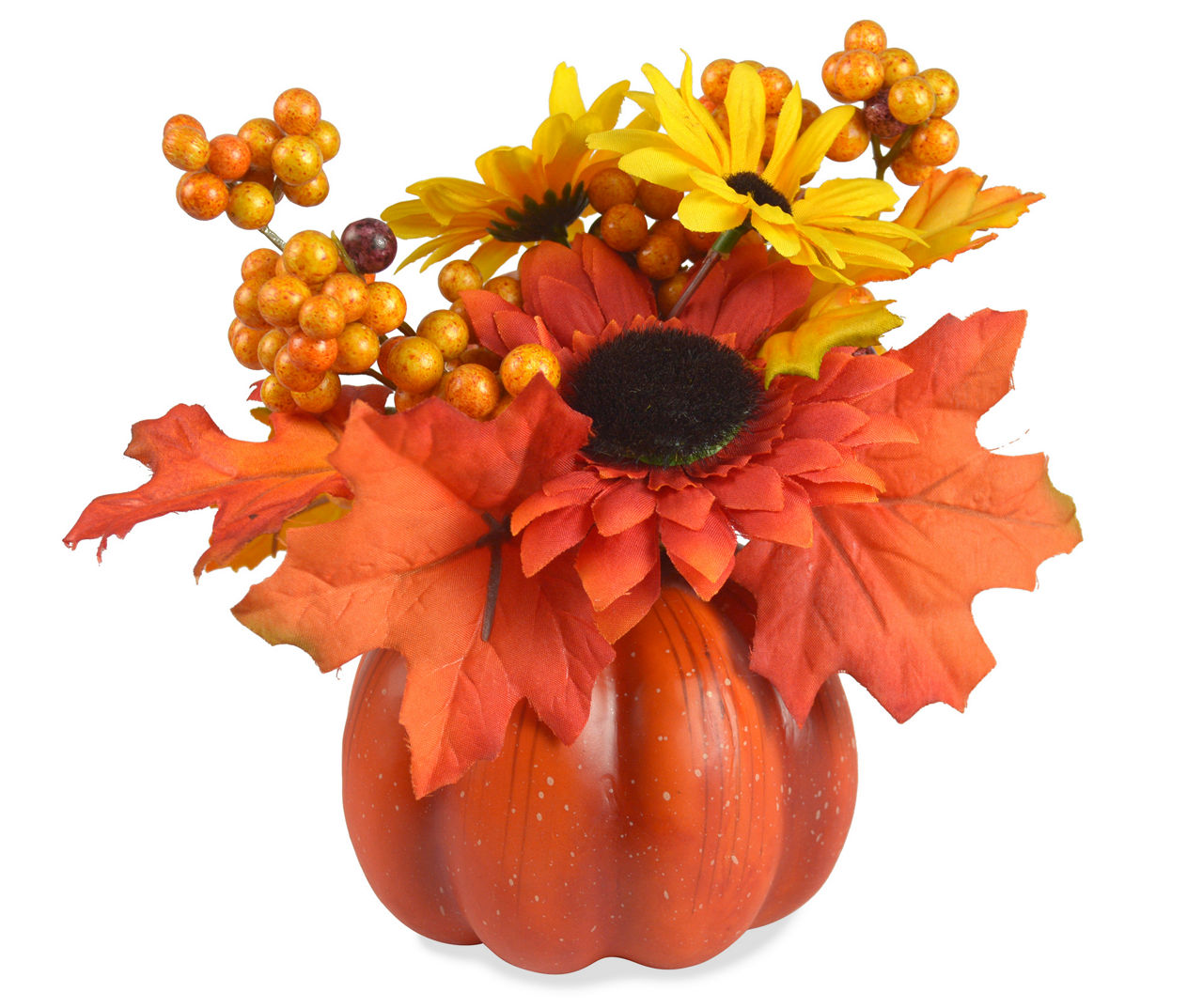 Orange Pumpkin with Floral | Big Lots