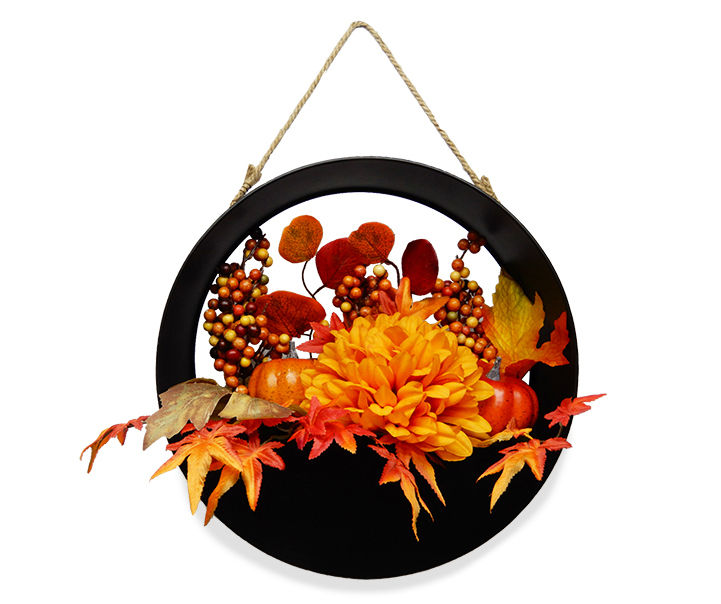 Autumn Floral Round Hanging Wall Decor