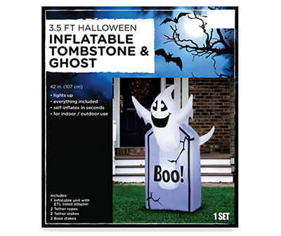 42" Light-Up Inflatable Tombstone & Ghost