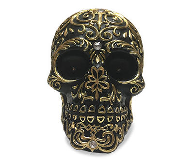 LED Gold Skull Tabletop Decor