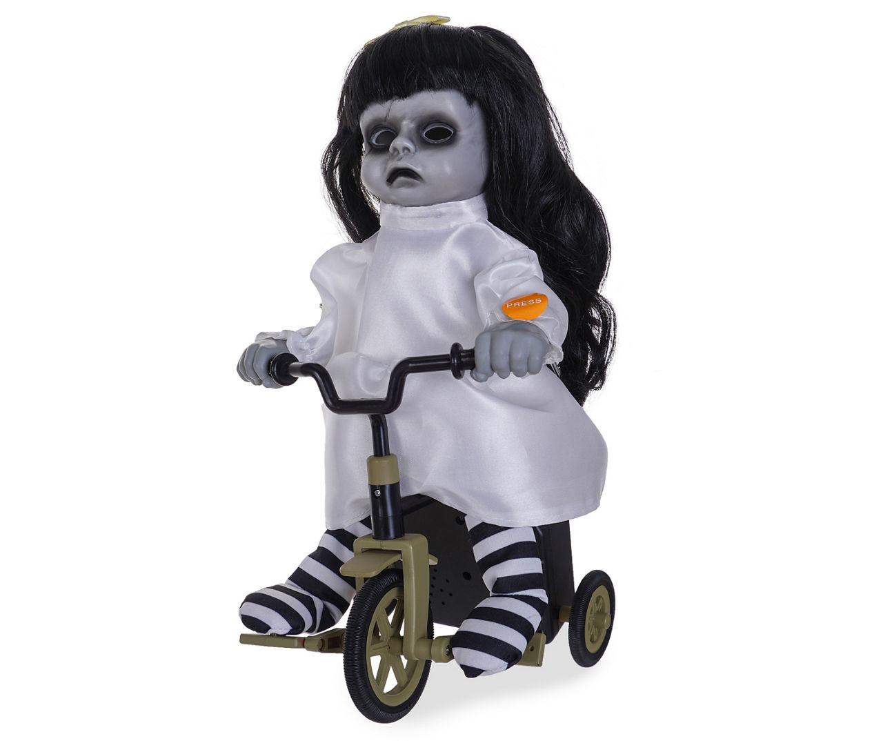 Scary doll store on tricycle