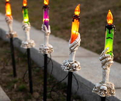 LED Skeleton Hand Candle 5-Piece Pathway Marker Set